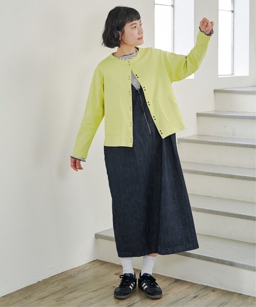 LBC（エルビーシー）の「ポンチミニスナップボタンカーディガン（カーディガン/ボレロ・レディース・イエロー/オフホワイト/ブラック・M）」の5枚目の写真