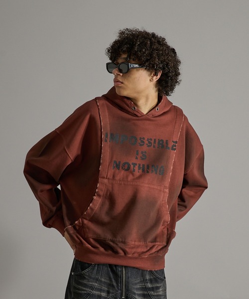 ANDER HUNK(アンダーハンク)の「Damege Heavyweight Spray Parker/ダメージヘビーウェイトスプレーパーカー(パーカー・メンズ・インディゴブルー/ブラウン・LARGE/MEDIUM/SMALL)」の5枚目の写真