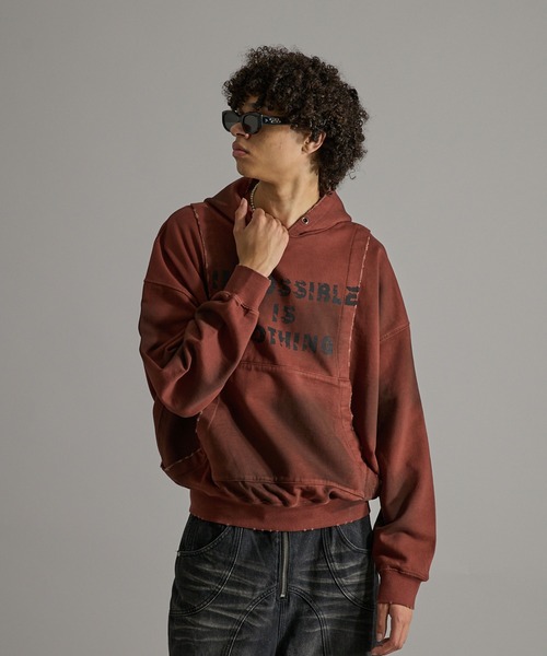 ANDER HUNK(アンダーハンク)の「Damege Heavyweight Spray Parker/ダメージヘビーウェイトスプレーパーカー(パーカー・メンズ・インディゴブルー/ブラウン・LARGE/MEDIUM/SMALL)」の4枚目の写真