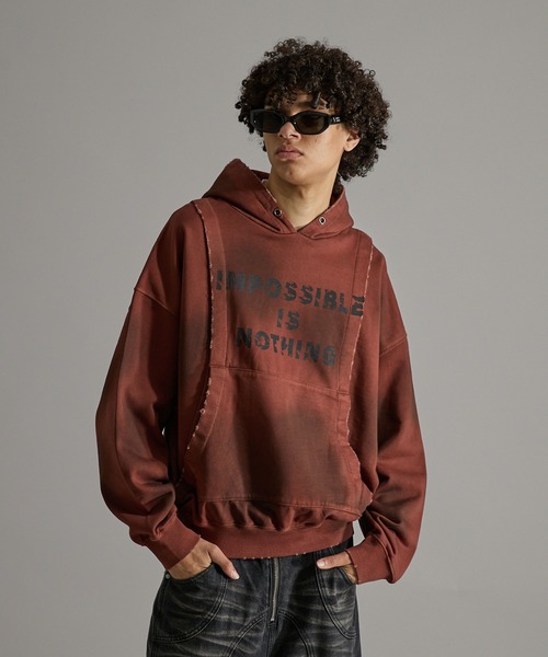 ANDER HUNK(アンダーハンク)の「Damege Heavyweight Spray Parker/ダメージヘビーウェイトスプレーパーカー(パーカー・メンズ・インディゴブルー/ブラウン・LARGE/MEDIUM/SMALL)」の9枚目の写真