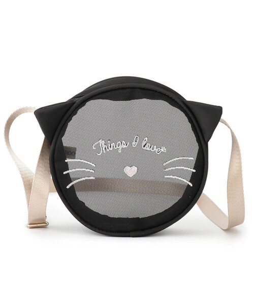 SHOO・LA・RUE（シューラルー）の「ネコラウンドメッシュポシェット（ショルダーバッグ・キッズ・アイボリー/ブラック・00）」の2枚目の写真