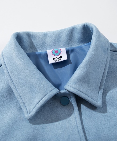 HOOK（フック）の「【HOOK】for girls 　チェリー刺繍チュールリボン付きスエード風コーチジャケット（カバーオール・レディース・ブラック/ブルー・SMALL/MEDIUM/LARGE）」の12枚目の写真