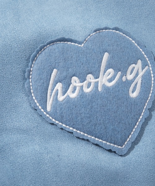 HOOK（フック）の「【HOOK】for girls 　チェリー刺繍チュールリボン付きスエード風コーチジャケット（カバーオール・レディース・ブラック/ブルー・SMALL/MEDIUM/LARGE）」の7枚目の写真