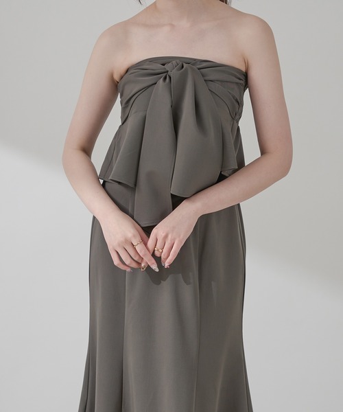 Ambre Neige(アンブルネージュ)の「ribbon bustier & mermaid skirt / リボンビスチェ&マーメイドスカート(スカート・レディース・チャコールグレー/ブラック/ベージュ・FREE)」の14枚目の写真