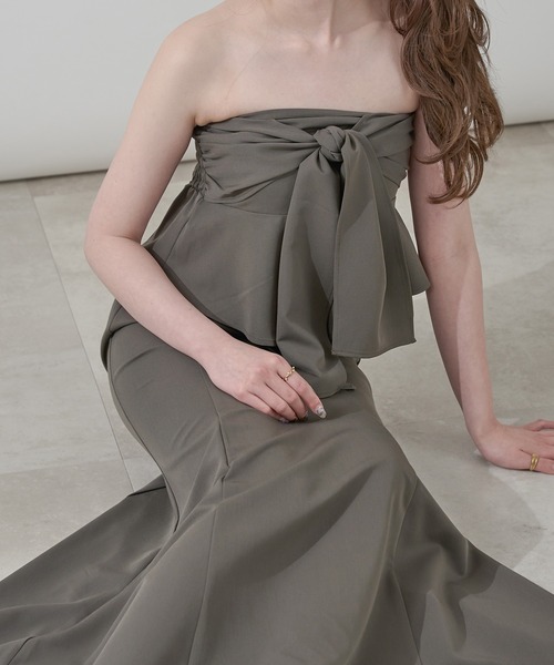 Ambre Neige(アンブルネージュ)の「ribbon bustier & mermaid skirt / リボンビスチェ&マーメイドスカート(スカート・レディース・チャコールグレー/ブラック/ベージュ・FREE)」の16枚目の写真