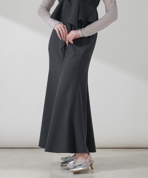 Ambre Neige(アンブルネージュ)の「ribbon bustier & mermaid skirt / リボンビスチェ&マーメイドスカート(スカート・レディース・チャコールグレー/ブラック/ベージュ・FREE)」の7枚目の写真