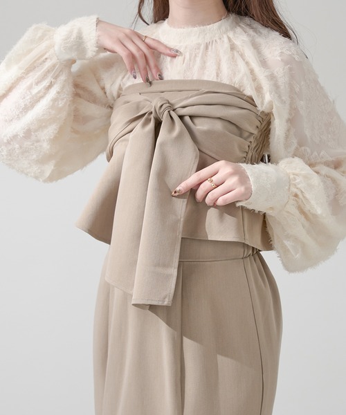 Ambre Neige(アンブルネージュ)の「ribbon bustier & mermaid skirt / リボンビスチェ&マーメイドスカート(スカート・レディース・チャコールグレー/ブラック/ベージュ・FREE)」の20枚目の写真