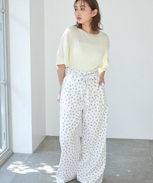 新品　ジェラートピケ　リシアンサス花柄ルームウェア上下セット gelato pique（ジェラートピケ）の「リシアンサス花柄ワンピース