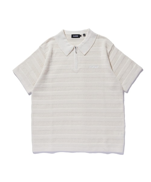 大人気 XLARGE STRIPED MESH KNIT POLO SHIRT 暑い季節でも快適 XLARGE ポロシャツ STRIPED MESH KNIT POLO SHIRT メンズ