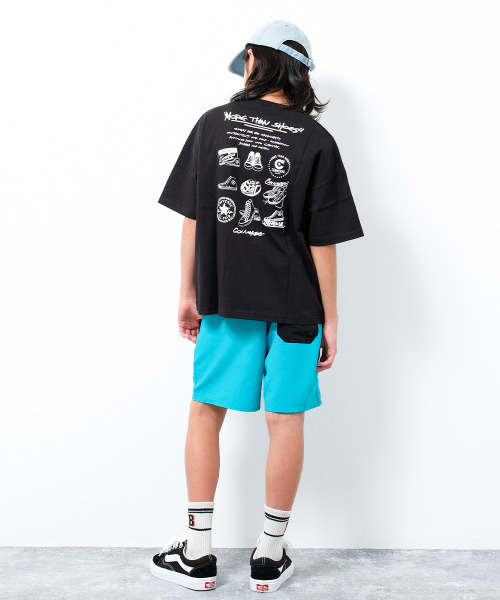 CONVERSE（コンバース）の「CONVERSE 別注スニーカーバックプリントTシャツ（Tシャツ/カットソー・キッズ・ブラック/オートミール/グリーン・130/140/150/160）」の6枚目の写真