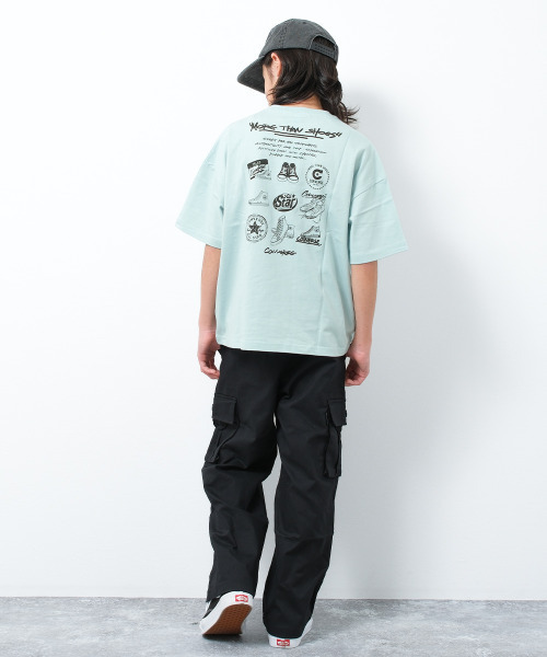 CONVERSE（コンバース）の「CONVERSE 別注スニーカーバックプリントTシャツ（Tシャツ/カットソー・キッズ・ブラック/オートミール/グリーン・130/140/150/160）」の12枚目の写真