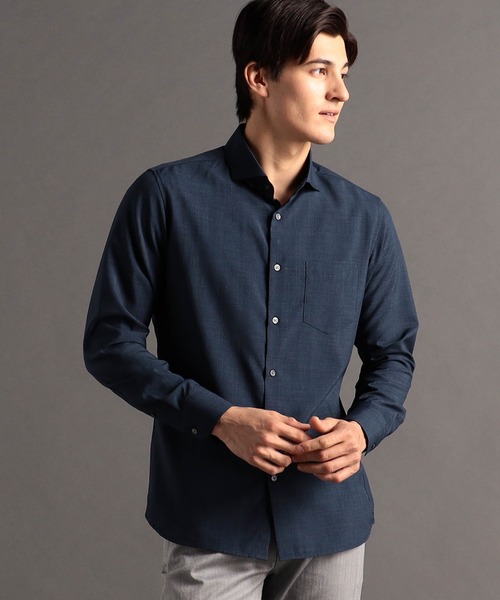 MONSIEUR NICOLE（ムッシュニコル）の「ポリエステルブロード カッタウェイカラーシャツ（シャツ/ブラウス・メンズ・ピンク/ネイビー/ホワイト・MEDIUM/LARGE/X-LARGE/SMALL）」の3枚目の写真