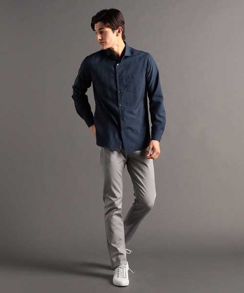 MONSIEUR NICOLE（ムッシュニコル）の「ポリエステルブロード カッタウェイカラーシャツ（シャツ/ブラウス・メンズ・ピンク/ネイビー/ホワイト・MEDIUM/LARGE/X-LARGE/SMALL）」の6枚目の写真