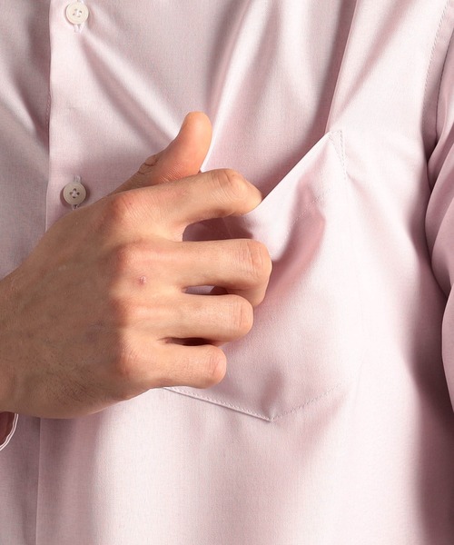 MONSIEUR NICOLE（ムッシュニコル）の「ポリエステルブロード カッタウェイカラーシャツ（シャツ/ブラウス・メンズ・ピンク/ネイビー/ホワイト・MEDIUM/LARGE/X-LARGE/SMALL）」の11枚目の写真