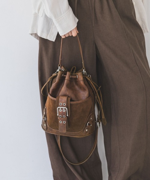 JEANASIS(ジーナシス)の「アンティークキンチャクBAG/459194(ショルダーバッグ・レディース・カーキ系/ブラウン/ブラック・FREE)」の6枚目の写真