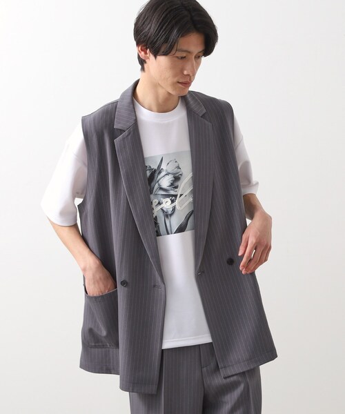 THE SHOP TK （ザ ショップ ティーケー ）の「ダブルジレ【セットアップ可/洗濯機OK】（ベスト・メンズ・グレー系2/ブラック・02/03）」の16枚目の写真