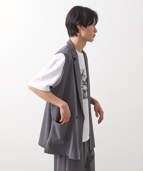 THE SHOP TK （ザ ショップ ティーケー ）の「ダブルジレ【セットアップ可/洗濯機OK】（ベスト・メンズ・グレー系2/ブラック・02/03）」の12枚目の写真