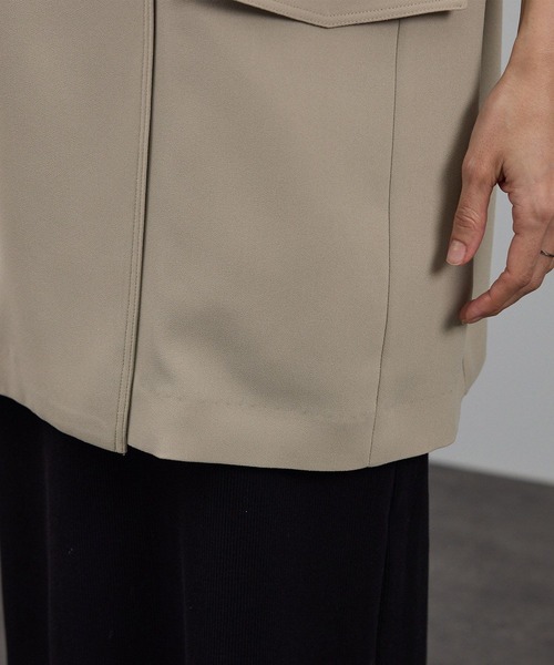 SALON adam et rope'（サロン アダム エ ロペ）の「バックサテンハーフスリーブジャケット［セットアップ対応・今から秋まで］（テーラードジャケット・レディース・ブラック/ベージュ・FREE）」の19枚目の写真