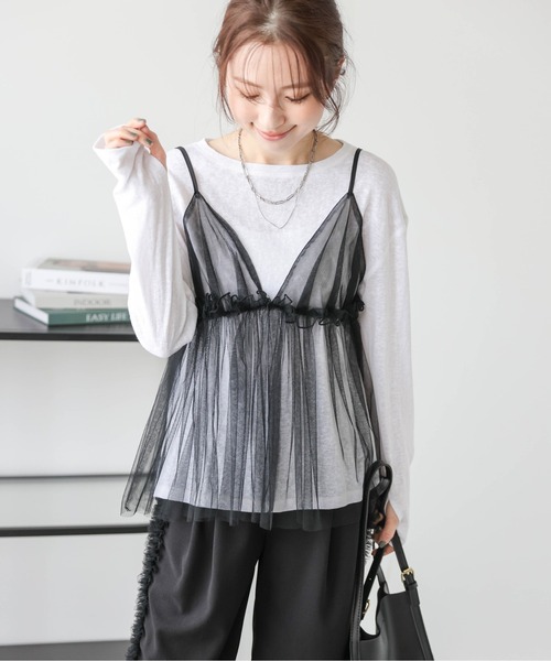 La-gemme（ラジェム）の「フィンガーホールシアートップス（Tシャツ/カットソー・レディース・ブラック/グレー/ホワイト・フリー）」の15枚目の写真