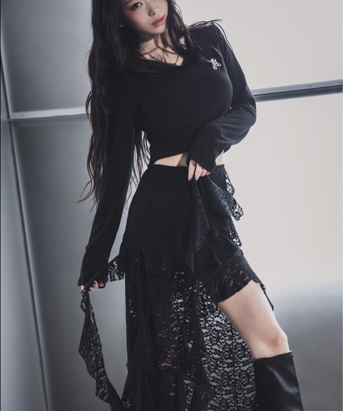 希少美品✨シモーネロシャ シルク100% フリルロングスカート アシンメトリー Simone Rocha - Simone Rocha シモーネロシャ ロング・マキシ丈