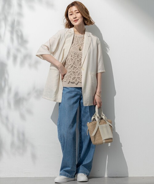 Oggi6月号掲載/接触冷感】23区DENIM サマー タック ワイド パンツ