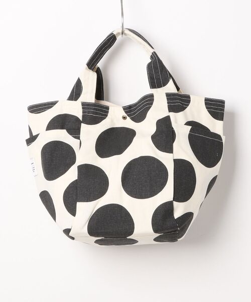 and it_（アンドイット）の「ドット＆チェック柄インドminiトート（トートバッグ・レディース・ブラック/グレイッシュベージュ/チャコール/ナチュラル・FREE）」の5枚目の写真