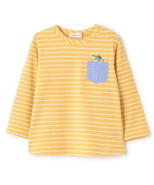 sense of wonder（センスオブワンダー）の「ボーダー長袖Tシャツ（Tシャツ/カットソー・キッズ・イエロー/オフホワイト/ターコイズブルー・110cm/100cm/120cm/130cm/80ｃｍ/90cm）」の3枚目の写真