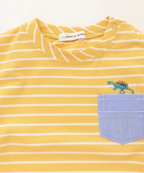 sense of wonder（センスオブワンダー）の「ボーダー長袖Tシャツ（Tシャツ/カットソー・キッズ・イエロー/オフホワイト/ターコイズブルー・110cm/100cm/120cm/130cm/80ｃｍ/90cm）」の5枚目の写真
