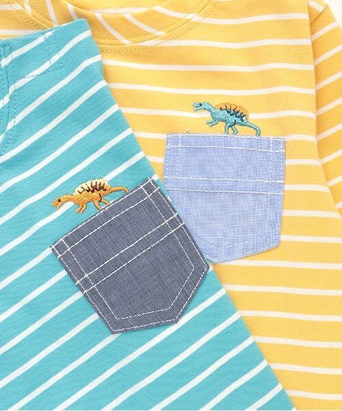 sense of wonder（センスオブワンダー）の「ボーダー長袖Tシャツ（Tシャツ/カットソー・キッズ・イエロー/オフホワイト/ターコイズブルー・110cm/100cm/120cm/130cm/80ｃｍ/90cm）」の6枚目の写真