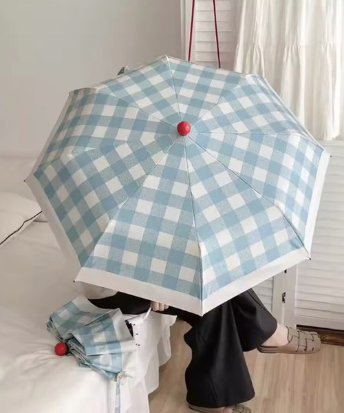 CINQ（サンク）折りたたみ晴雨兼用傘 （ギンガムチェック） CINQ plus | CINQ 晴雨兼用傘 折りたたみ（ギンガムチェック）