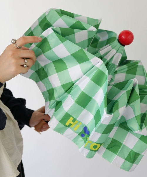 セール】【 Port / ポート 】 配色 ギンガムチェック 折り畳み傘