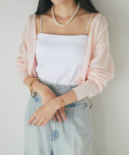 La boutique BonBon（ラブティックボンボン）の「【miki監修】2WAYペチカップキャミ/ミドル丈（キャミソール・レディース・ホワイト/ライトベージュ・PS/FREE）」の4枚目の写真