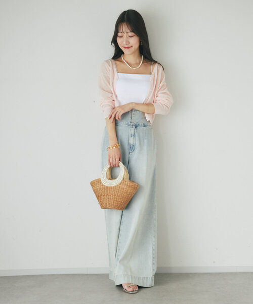 La boutique BonBon（ラブティックボンボン）の「【miki監修】2WAYペチカップキャミ/ミドル丈（キャミソール・レディース・ホワイト/ライトベージュ・PS/FREE）」の6枚目の写真