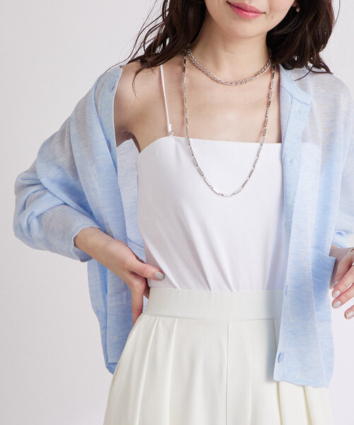 La boutique BonBon（ラブティックボンボン）の「【miki監修】2WAYペチカップキャミ/ミドル丈（キャミソール・レディース・ホワイト/ライトベージュ・PS/FREE）」の7枚目の写真