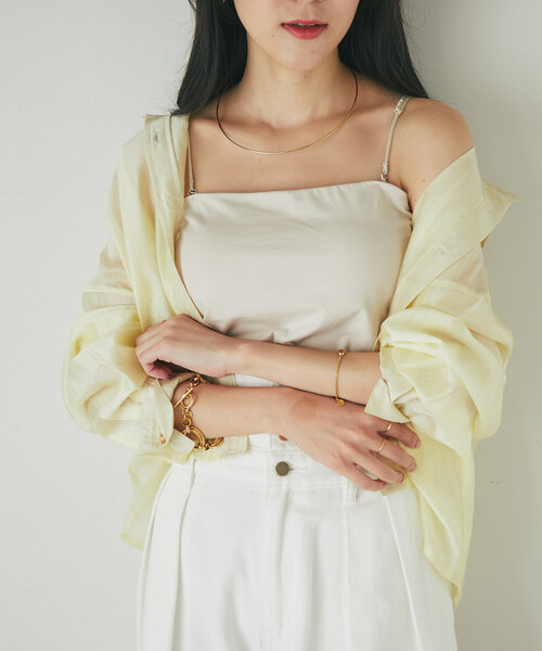 La boutique BonBon（ラブティックボンボン）の「【miki監修】2WAYペチカップキャミ/ミドル丈（キャミソール・レディース・ホワイト/ライトベージュ・PS/FREE）」の15枚目の写真