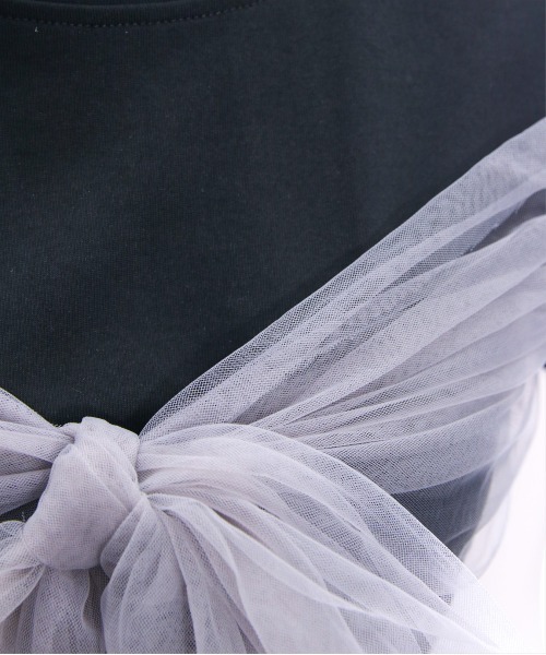 clear（クリア）の「2wayチュールビックリボンTシャツ[バレエコア ガーリー カジュアル 大人]（Tシャツ/カットソー・レディース・イエロー/ブラック/オフホワイト・F）」の12枚目の写真