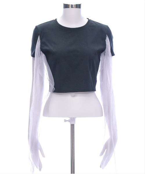 clear（クリア）の「2wayチュールビックリボンTシャツ[バレエコア ガーリー カジュアル 大人]（Tシャツ/カットソー・レディース・イエロー/ブラック/オフホワイト・F）」の14枚目の写真