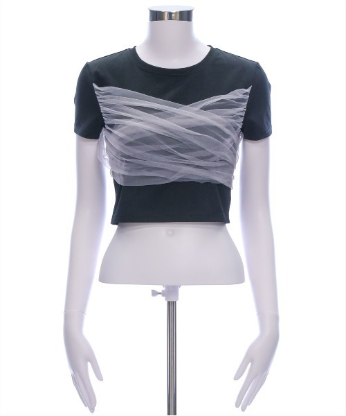 clear（クリア）の「2wayチュールビックリボンTシャツ[バレエコア ガーリー カジュアル 大人]（Tシャツ/カットソー・レディース・イエロー/ブラック/オフホワイト・F）」の15枚目の写真