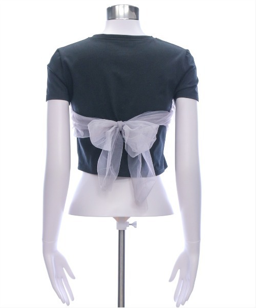 clear（クリア）の「2wayチュールビックリボンTシャツ[バレエコア ガーリー カジュアル 大人]（Tシャツ/カットソー・レディース・イエロー/ブラック/オフホワイト・F）」の16枚目の写真