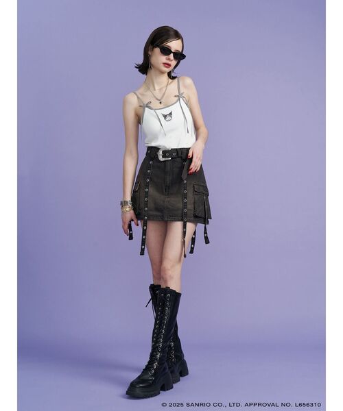 jouetie（ジュエティ）の「【メロクロコラボ】KUROMIリボンキャミ（キャミソール・レディース・オフホワイト/ブラック/その他1・MEDIUM）」の4枚目の写真