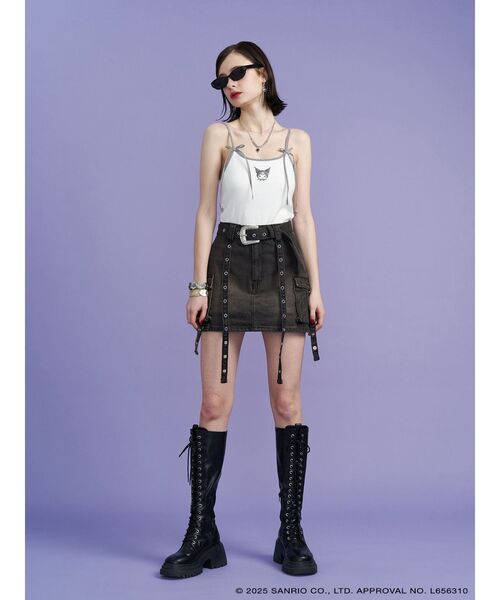 jouetie（ジュエティ）の「【メロクロコラボ】KUROMIリボンキャミ（キャミソール・レディース・オフホワイト/ブラック/その他1・MEDIUM）」の5枚目の写真