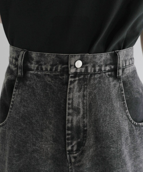 LILL(リル)の「ルーズシルエットウォッシュドフリンジジップデニム(デニムパンツ・メンズ・ブラック・S/M/L/XL)」の18枚目の写真