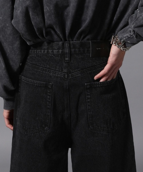 ajouter flow（アジューテフロー）の「【ajouter flow】damage denim half pants（デニムパンツ・メンズ・ブラック/ブルー・L/M）」の19枚目の写真