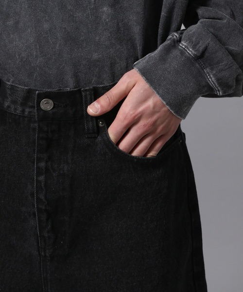 ajouter flow（アジューテフロー）の「【ajouter flow】damage denim half pants（デニムパンツ・メンズ・ブラック/ブルー・L/M）」の21枚目の写真