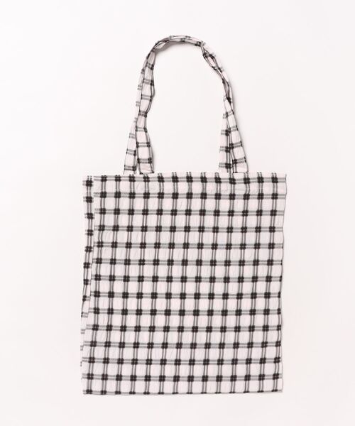 TONE SELECT GOODS（トーンセレクトグッズ）の「Liaa/くしゅくしゅ チェック トートバッグ A18629（トートバッグ・レディース・グリーン/パープル/ホワイト/ピンク・FREE）」の7枚目の写真