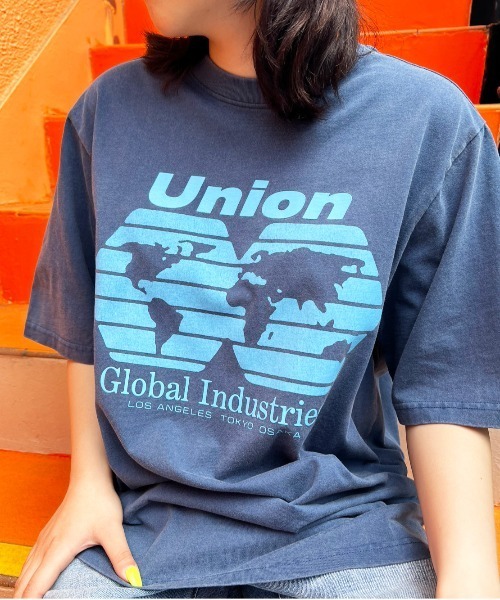 UNION(UNION TOKYO)(ユニオン)の「UNION TOKYO INDUSTRY TEE ユニオントーキョー(Tシャツ/カットソー・メンズ・ホワイト系その他/ネイビー・SMALL/MEDIUM/LARGE/X-LARGE/XX-LARGE)」の2枚目の写真