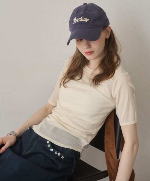 Birthday room（バースデイルーム）の「シアー半袖T/sheer short sleeve t-shirt（Tシャツ/カットソー・レディース・ライトブルー/アイボリー/ピンク・FREE）」の2枚目の写真