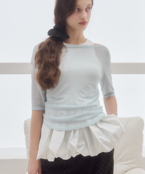 Birthday room（バースデイルーム）の「シアー半袖T/sheer short sleeve t-shirt（Tシャツ/カットソー・レディース・ライトブルー/アイボリー/ピンク・FREE）」の17枚目の写真