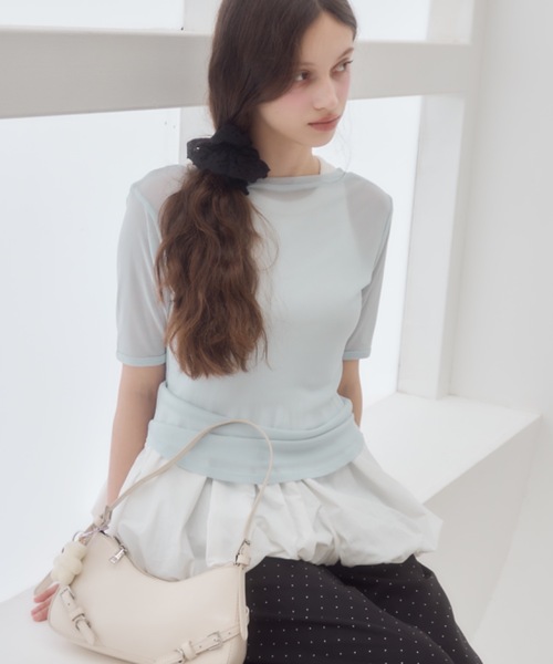 Birthday room（バースデイルーム）の「シアー半袖T/sheer short sleeve t-shirt（Tシャツ/カットソー・レディース・ライトブルー/アイボリー/ピンク・FREE）」の18枚目の写真
