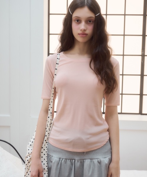 Birthday room（バースデイルーム）の「シアー半袖T/sheer short sleeve t-shirt（Tシャツ/カットソー・レディース・ライトブルー/アイボリー/ピンク・FREE）」の22枚目の写真
